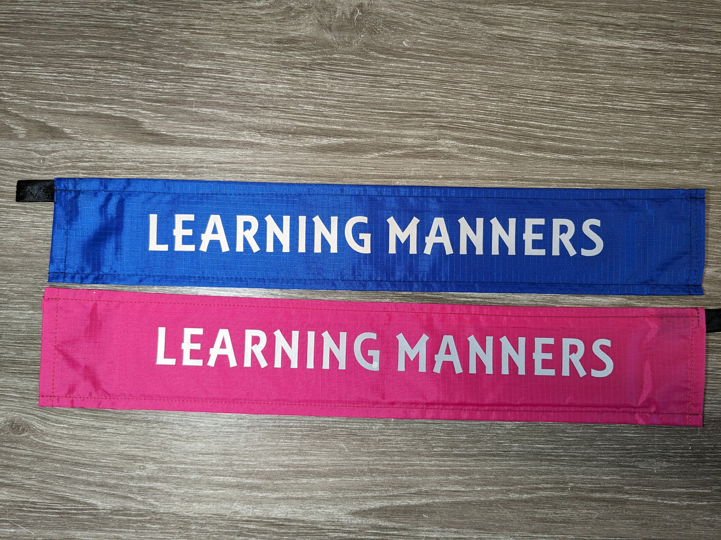 "LEARNING MANNERS" Dog lead sleeve / cover for dog leash - canine training - puppy socialising.