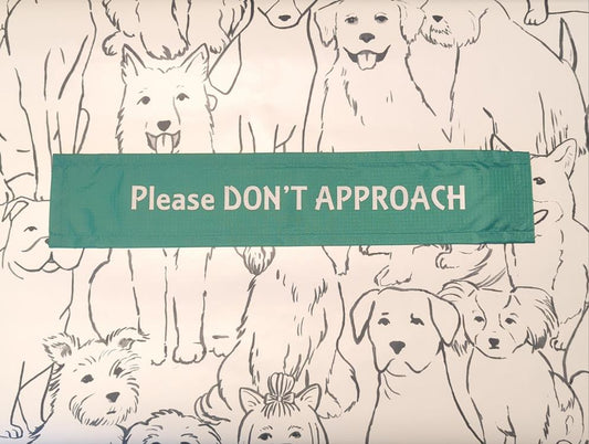 "Please don't approach" green Dog lead sleeve / cover for dog leash - canine training - puppy socialising - reactive dog - support dog